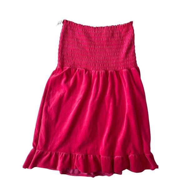 Vintage Y2K Juicy Couture Pink Velour Strapless Beach Royalty Dress‎ XXL EUC - Picture 6 of 8